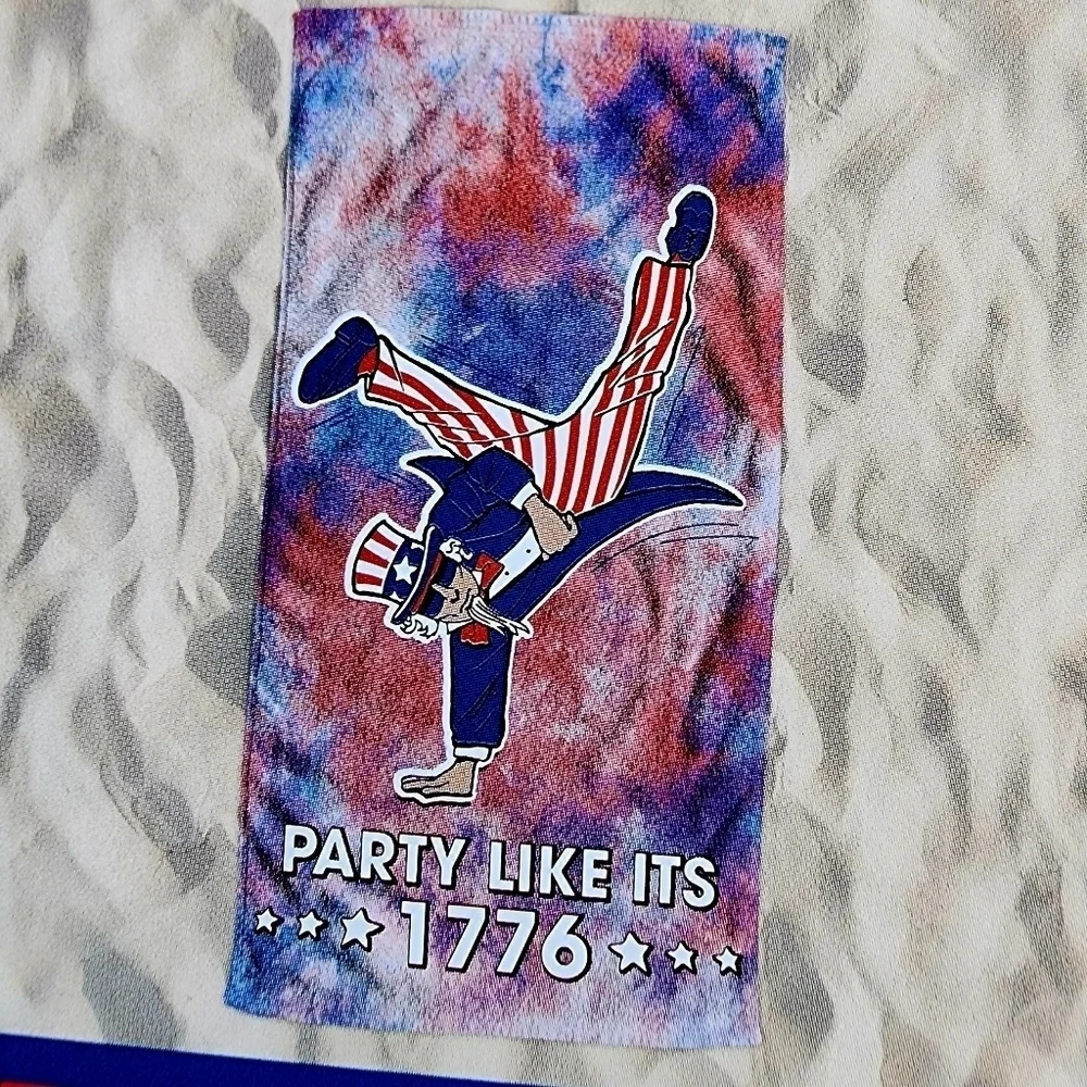 NWT Spirit of America Cotton Blend 1776 Party Patriotic Print Beach Towel 34 ×64